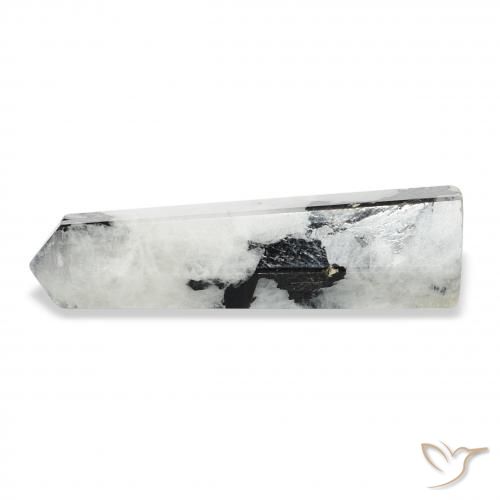 Pierre de lune arc-en-ciel Blanc avec noir naturelle Fantaisie, 33.97 ct, Opaque