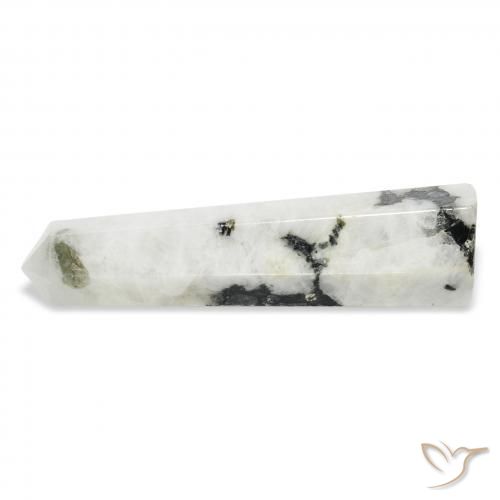 Pierre de lune arc-en-ciel Blanc avec noir naturelle Fantaisie, 43.58 ct, Opaque