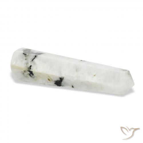 Pierre de lune arc-en-ciel Blanc avec noir naturelle Fantaisie, 43.58 ct, Opaque