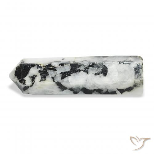 Pierre de lune arc-en-ciel Blanc avec noir naturelle Fantaisie, 43.34 ct, Opaque