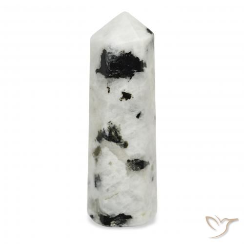 Pierre de lune arc-en-ciel Blanc avec noir naturelle Fantaisie, 46.28 ct, Opaque