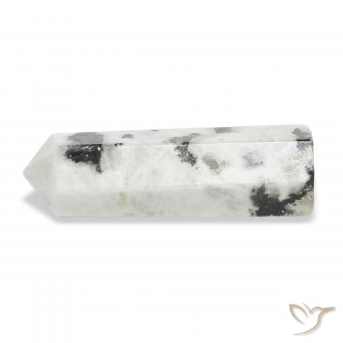 Pierre de lune arc-en-ciel Blanc avec noir naturelle Fantaisie, 46.28 ct, Opaque