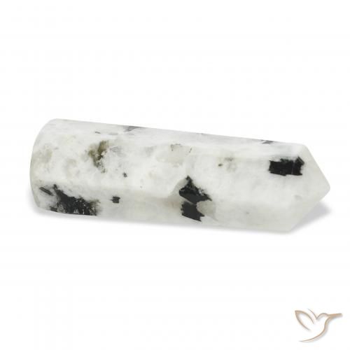 Pierre de lune arc-en-ciel Blanc avec noir naturelle Fantaisie, 46.28 ct, Opaque