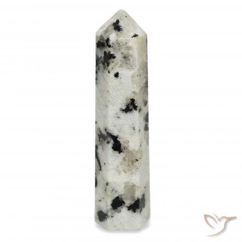 Pierre de lune arc-en-ciel Blanc avec noir naturelle Fantaisie, 45.95 ct, Opaque