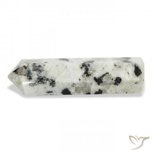 Pierre de lune arc-en-ciel Blanc avec noir naturelle Fantaisie, 45.95 ct, Opaque