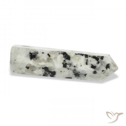 Pierre de lune arc-en-ciel Blanc avec noir naturelle Fantaisie, 45.95 ct, Opaque