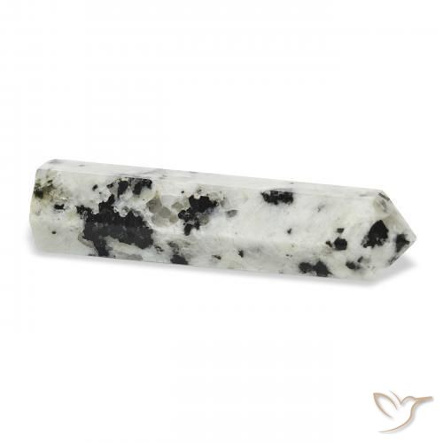 Pierre de lune arc-en-ciel Blanc avec noir naturelle Fantaisie, 39.66 ct, Opaque