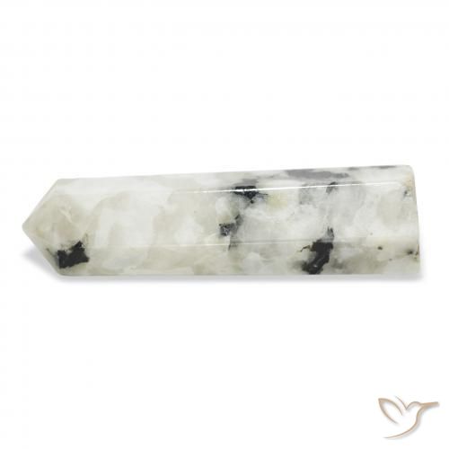 Pierre de lune arc-en-ciel Blanc avec noir naturelle Fantaisie, 51.57 ct, Opaque