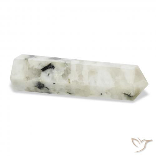 Pierre de lune arc-en-ciel Blanc avec noir naturelle Fantaisie, 51.57 ct, Opaque