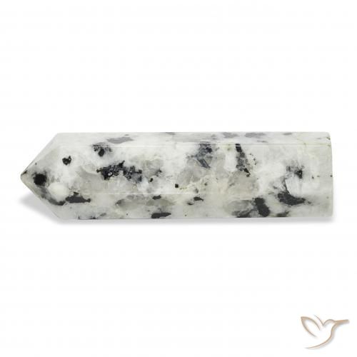 Pierre de lune arc-en-ciel Blanc avec noir naturelle Fantaisie, 47.54 ct, Opaque