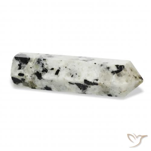 Pierre de lune arc-en-ciel Blanc avec noir naturelle Fantaisie, 47.54 ct, Opaque