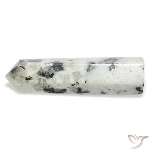 Pierre de lune arc-en-ciel Blanc avec noir naturelle Fantaisie, 37.89 ct, Opaque