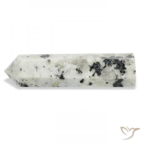 Pierre de lune arc-en-ciel Blanc avec noir naturelle Fantaisie, 48.76 ct, Opaque