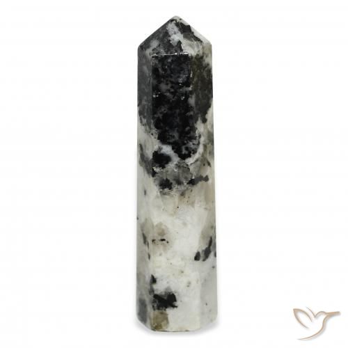 Pierre de lune arc-en-ciel Blanc avec noir naturelle Fantaisie, 38.85 ct, Opaque