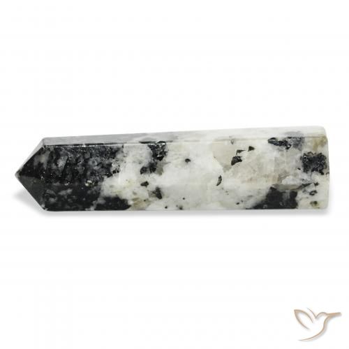 Pierre de lune arc-en-ciel Blanc avec noir naturelle Fantaisie, 38.85 ct, Opaque