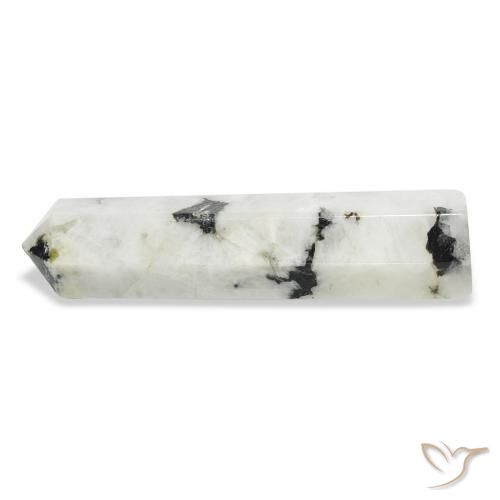 Pierre de lune arc-en-ciel Blanc avec noir naturelle Fantaisie, 42.52 ct, Opaque