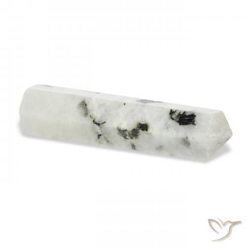 Pierre de lune arc-en-ciel Blanc avec noir naturelle Fantaisie, 42.52 ct, Opaque
