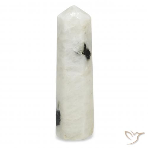 Pierre de lune arc-en-ciel Blanc avec noir naturelle Fantaisie, 33.60 ct, Opaque