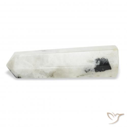 Pierre de lune arc-en-ciel Blanc avec noir naturelle Fantaisie, 33.60 ct, Opaque