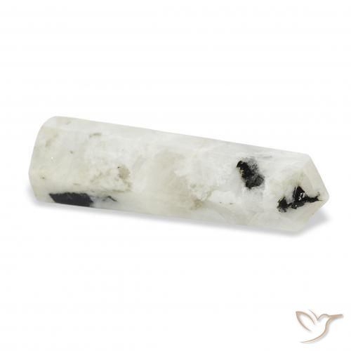Pierre de lune arc-en-ciel Blanc avec noir naturelle Fantaisie, 33.60 ct, Opaque