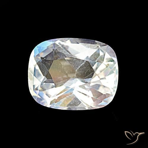 Pierre de lune arc-en-ciel Blanc multicolore naturelle Coussin, 1.69 ct, VVS