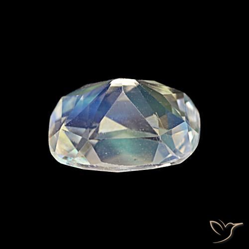 Pierre de lune arc-en-ciel Blanc multicolore naturelle Coussin, 1.69 ct, VVS