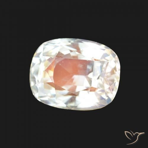 Pierre de lune arc-en-ciel Blanc multicolore naturelle Coussin, 2.40 ct, VVS