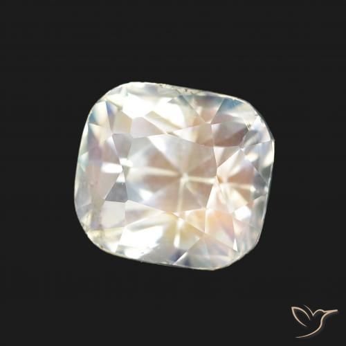 Pierre de lune arc-en-ciel Blanc multicolore naturelle Coussin, 1.68 ct, VS