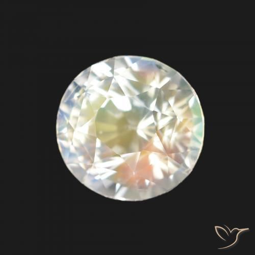 Pierre de lune arc-en-ciel Blanc multicolore naturelle Tour, 1.59 ct, VVS-VS