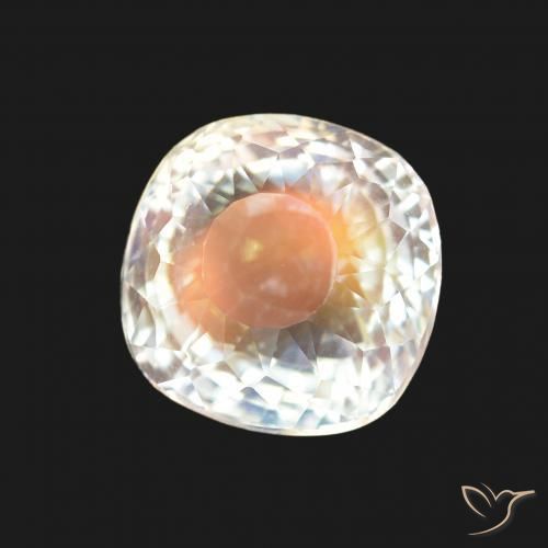 Pierre de lune arc-en-ciel Blanc multicolore naturelle Coussin, 2.00 ct, VVS-VS