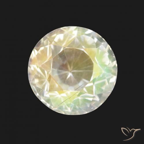 2.20ct Blanc multicolore Pierre de lune arc-en-ciel, Tour, VVS-VS