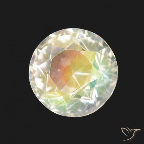Pierre de lune arc-en-ciel Blanc multicolore naturelle Tour, 2.20 ct, VVS-VS
