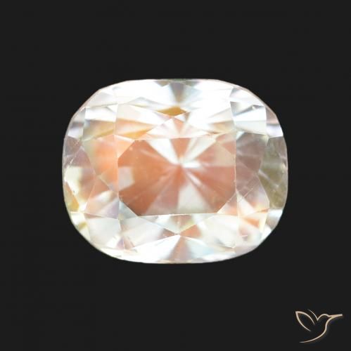 2.19ct Blanc multicolore Pierre de lune arc-en-ciel, Coussin, VVS-VS