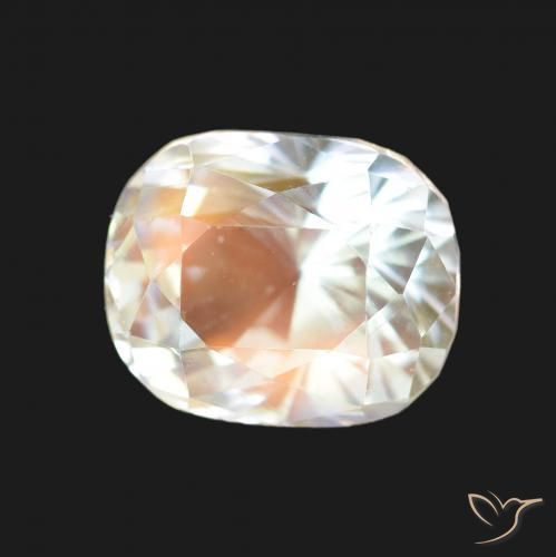 Pierre de lune arc-en-ciel Blanc multicolore naturelle Coussin, 2.19 ct, VVS-VS