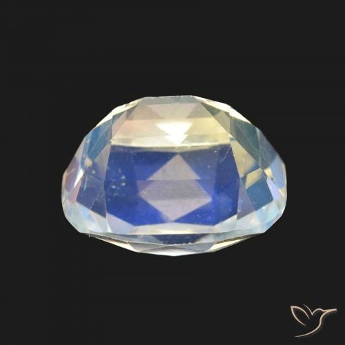 Pierre de lune arc-en-ciel Blanc multicolore naturelle Coussin, 1.64 ct, VVS-VS