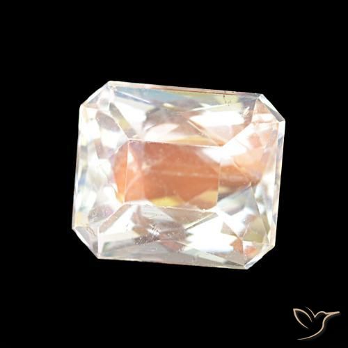 Pierre de lune arc-en-ciel Blanc multicolore naturelle Octogone / coupe Émeraude, 2.55 ct, VVS-VS
