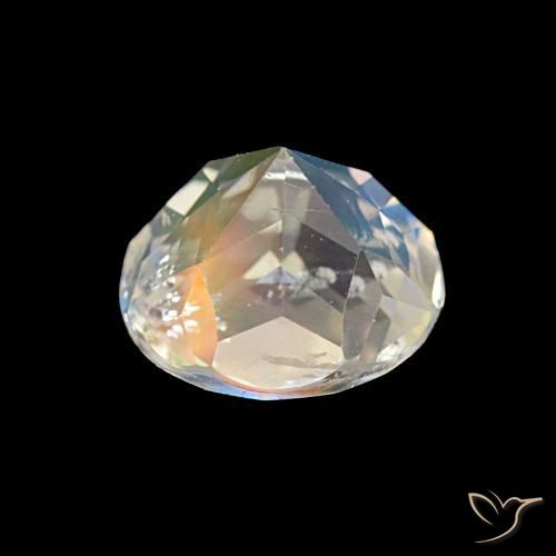 Pierre de lune arc-en-ciel Blanc multicolore naturelle Tour, 1.39 ct, VS-SI