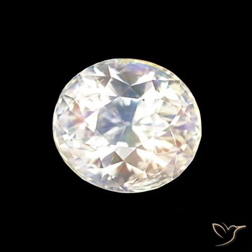 2.10ct Blanc multicolore Pierre de lune arc-en-ciel, ovale, VS