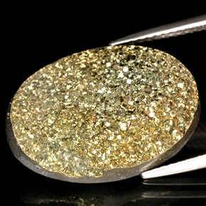 Pyrite arc-en-ciel multicolore naturelle coupe ovale, 10,27 ct, opaque