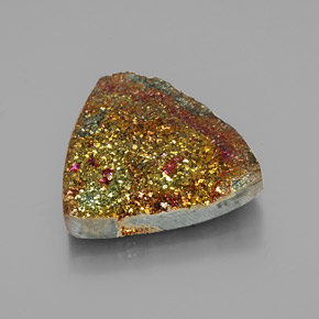 Pyrite arc-en-ciel Multicolore naturelle Trillion, 26.91 ct, Opaque