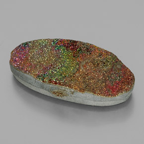 Pyrite arc-en-ciel multicolore naturelle coupe ovale, 35,58 ct, opaque