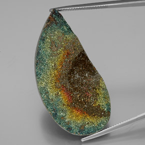Pyrite arc-en-ciel multicolore naturelle forme fantaisie, 39,36 ct, opaque