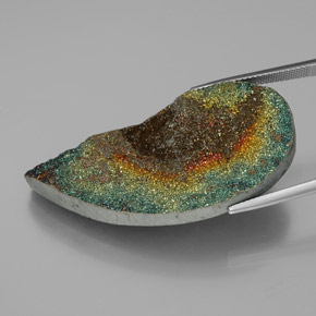 Pyrite arc-en-ciel multicolore naturelle forme fantaisie, 39,36 ct, opaque