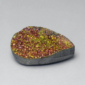Pyrite arc-en-ciel Multicolore naturelle En forme de poire, 12.55 ct, Opaque