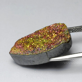 Pyrite arc-en-ciel Multicolore naturelle En forme de poire, 12.55 ct, Opaque