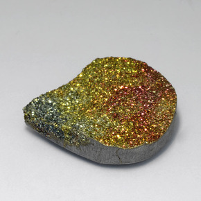 Pyrite arc-en-ciel Multicolore naturelle En forme de poire, 33.73 ct, Opaque