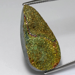 Pyrite arc-en-ciel Multicolore naturelle En forme de poire, 16.71 ct, Opaque