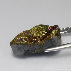 Pyrite arc-en-ciel Multicolore naturelle En forme de poire, 7.82 ct, Opaque