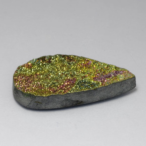 Pyrite arc-en-ciel multicolore naturelle en forme de poire, 16,45 ct, opaque