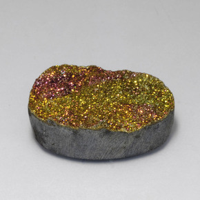 Pyrite arc-en-ciel multicolore naturelle coupe ovale, 18,80 ct, opaque